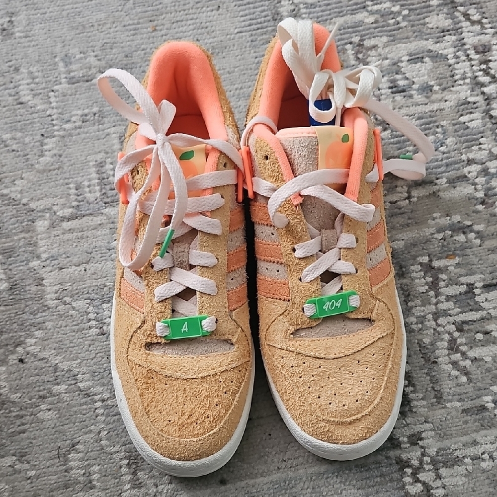 Adidas Tan and Peach Sneakers